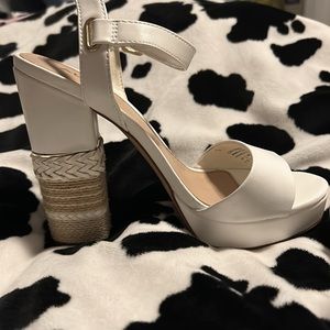 White Aldo heels